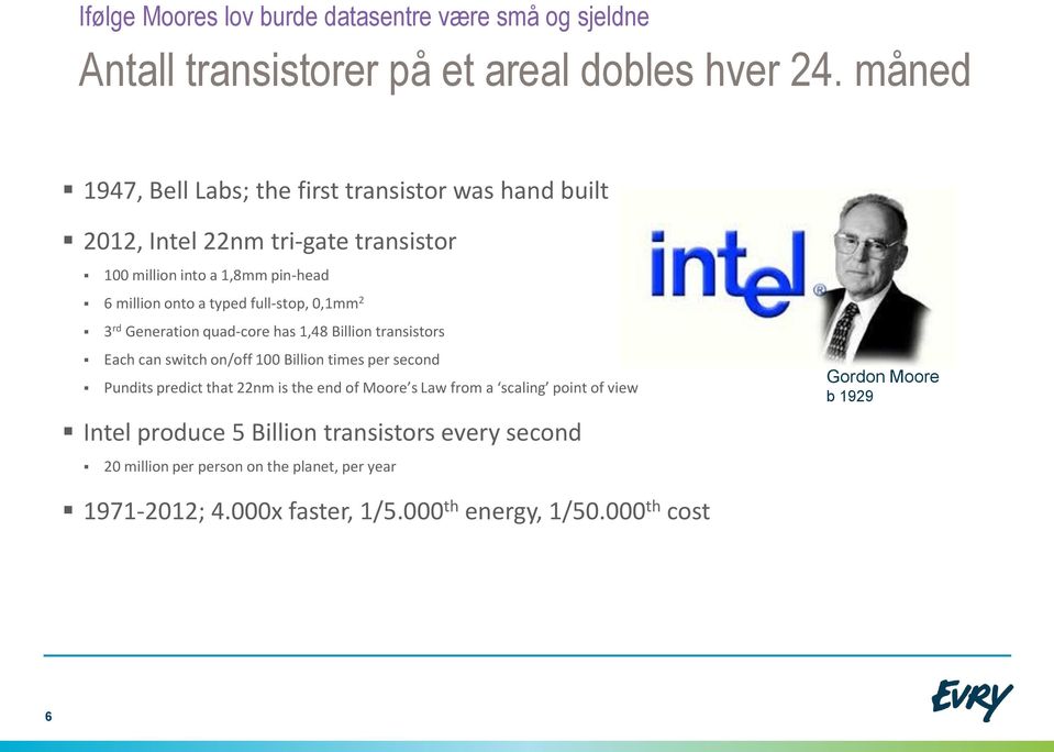 full-stop, 0,1mm 2 3 rd Generation quad-core has 1,48 Billion transistors Each can switch on/off 100 Billion times per second Pundits predict that 22nm is the