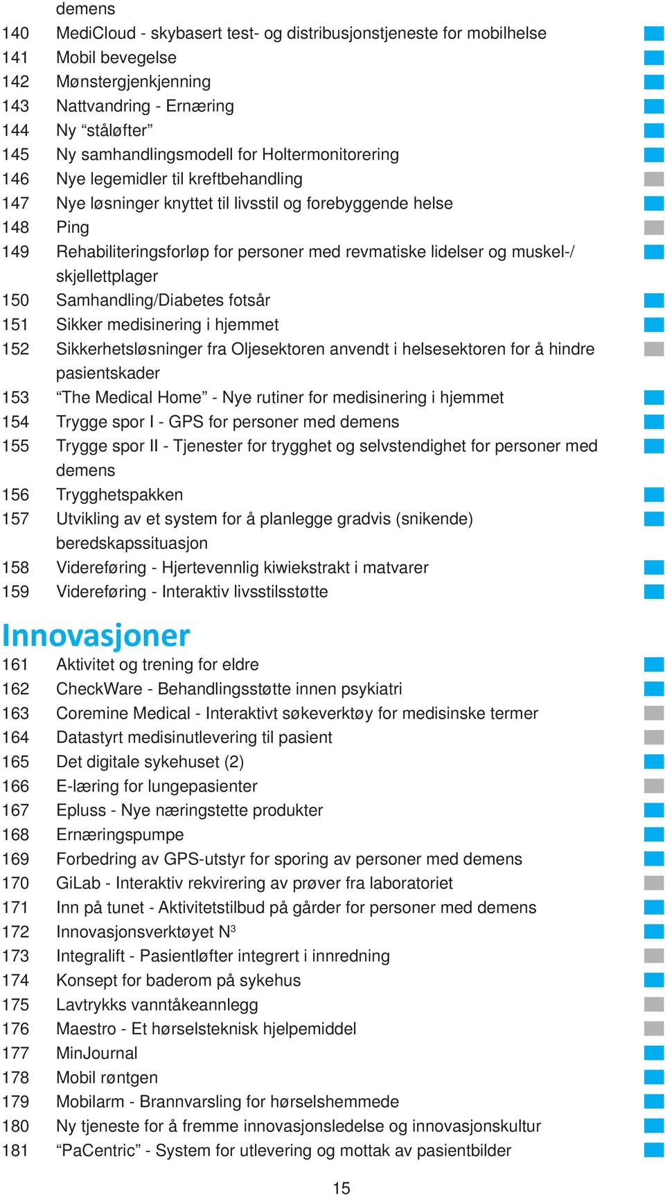 muskel-/ skjellettplager 150 Samhandling/Diabetes fotsår 151 Sikker medisinering i hjemmet 152 Sikkerhetsløsninger fra Oljesektoren anvendt i helsesektoren for å hindre pasientskader 153 The Medical