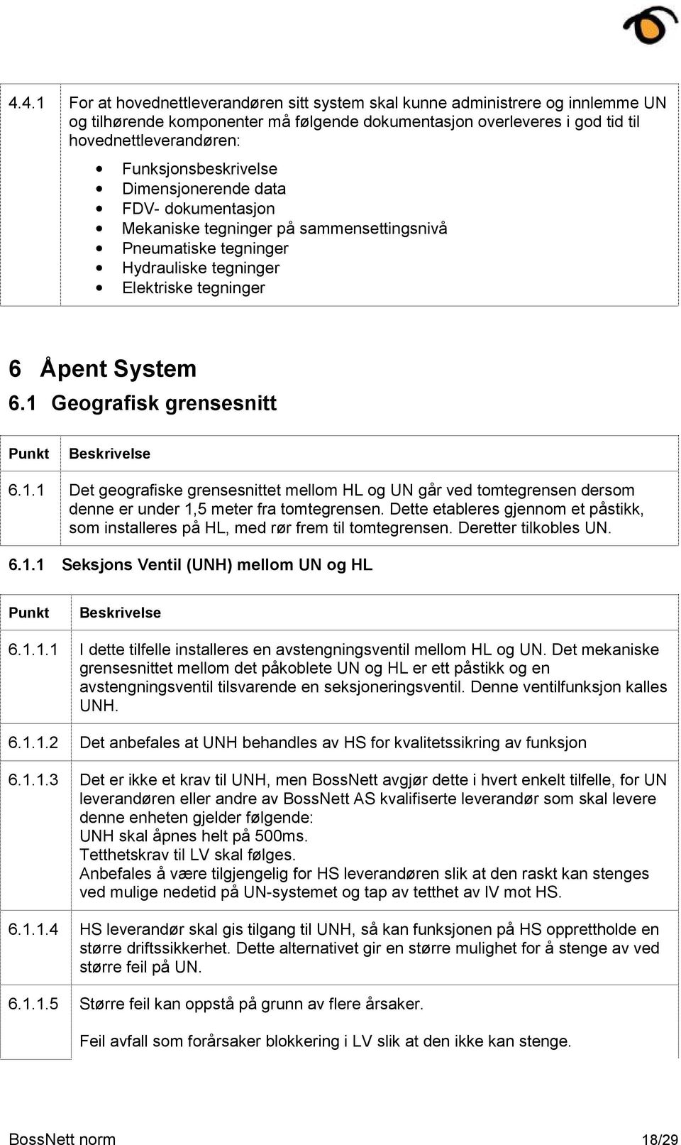 1 Geografisk grensesnitt 6.1.1 Det geografiske grensesnittet mellom HL og UN går ved tomtegrensen dersom denne er under 1,5 meter fra tomtegrensen.