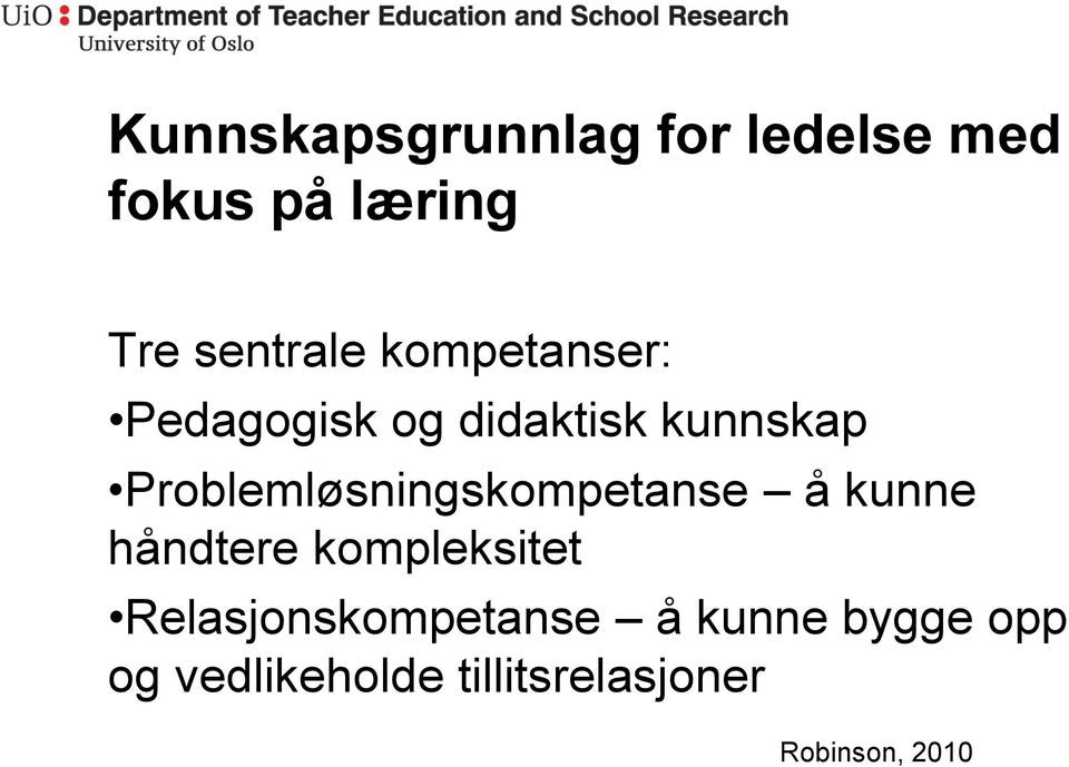 Problemløsningskompetanse å kunne håndtere kompleksitet