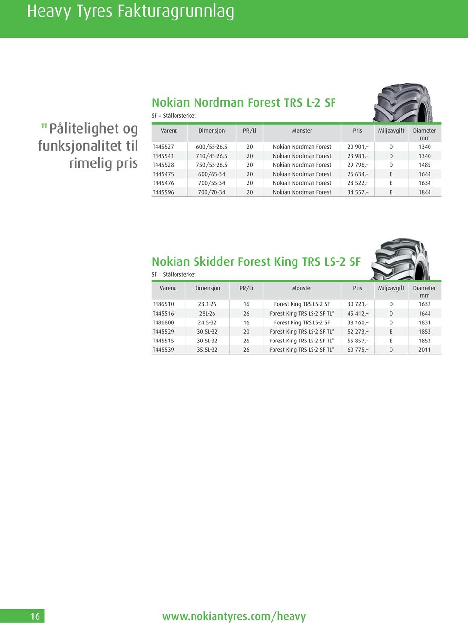 5 20 Nokian Nordman Forest 29 796, D 1485 T445475 600/65-34 20 Nokian Nordman Forest 26 634, E 1644 T445476 700/55-34 20 Nokian Nordman Forest 28 522, E 1634 T445596 700/70-34 20 Nokian Nordman