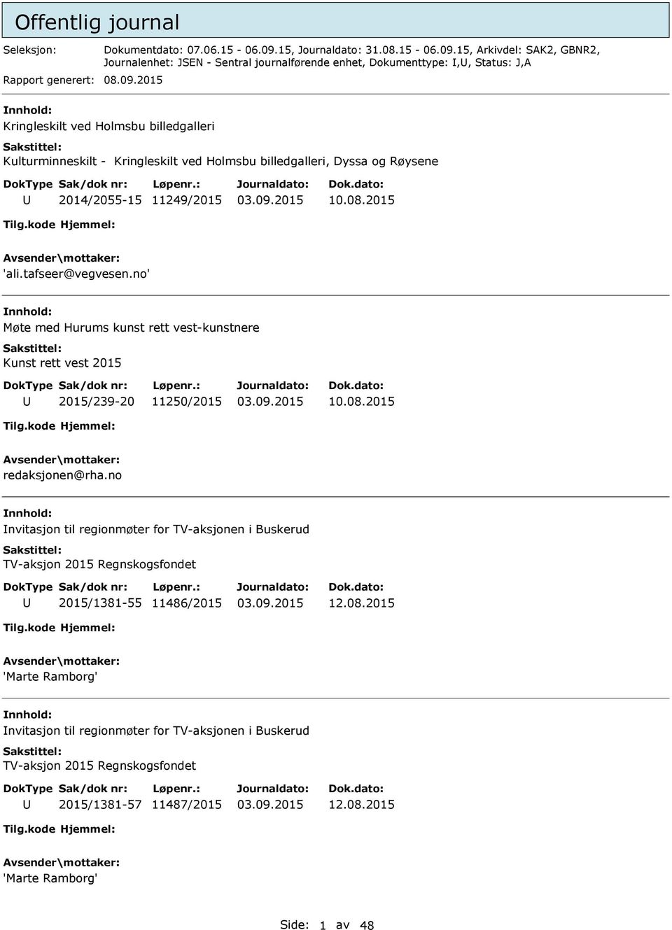 no' Møte med Hurums kunst rett vest-kunstnere Kunst rett vest 2015 2015/239-20 11250/2015 10.08.2015 redaksjonen@rha.