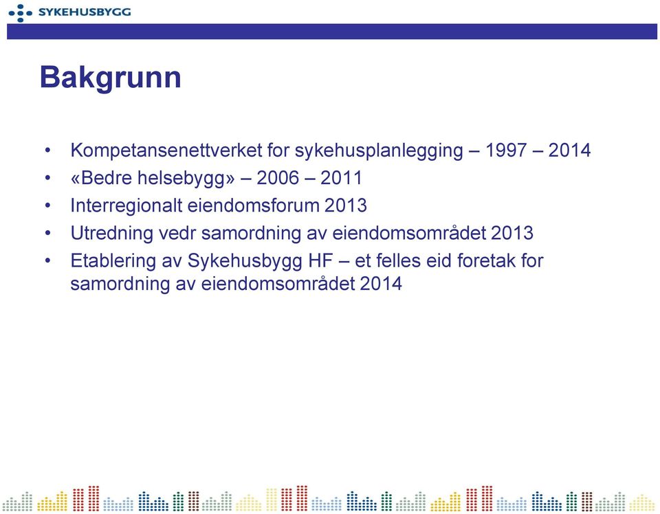 Utredning vedr samordning av eiendomsområdet 2013 Etablering av