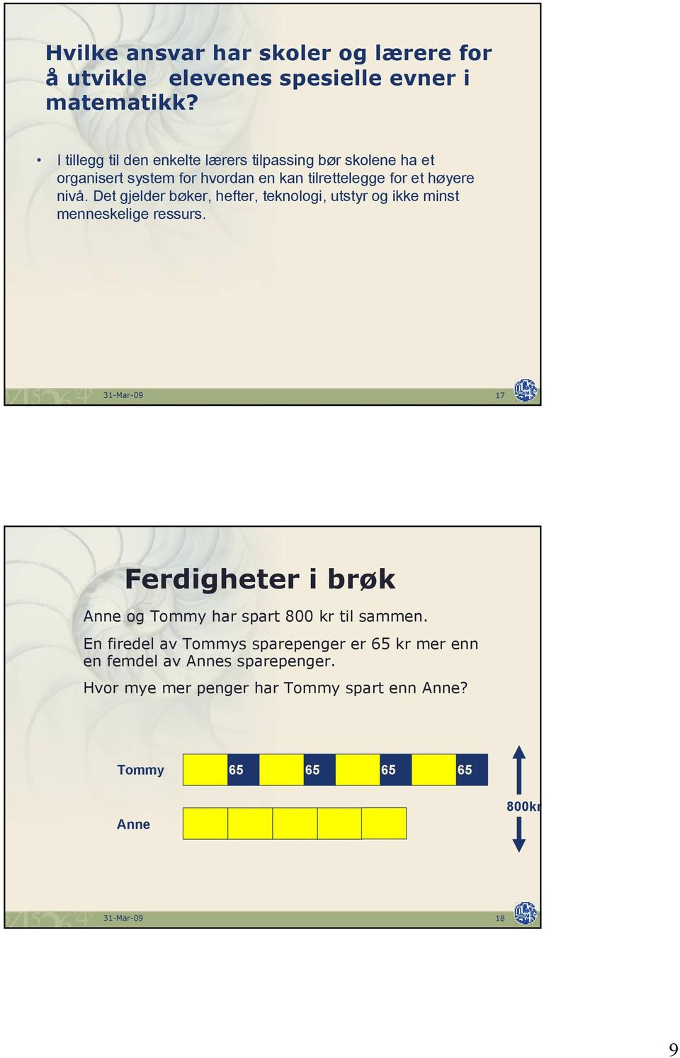 Det gjelder bøker, hefter, teknologi, utstyr og ikke minst menneskelige ressurs.