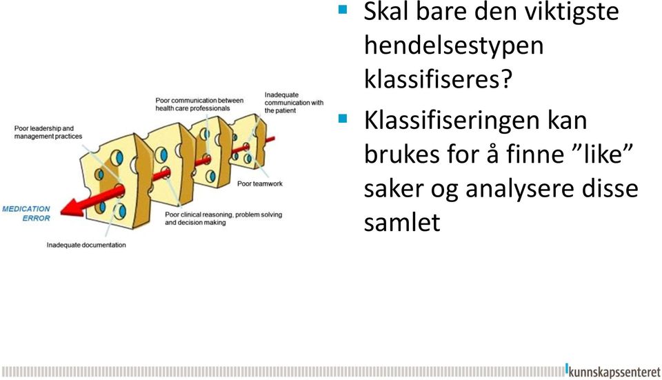 Klassifiseringen kan brukes for