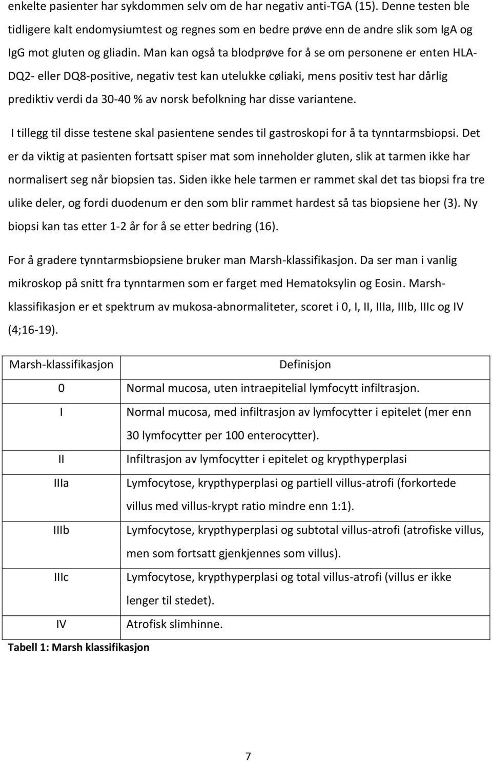 Man kan også ta blodprøve for å se om personene er enten HLA- DQ2- eller DQ8-positive, negativ test kan utelukke cøliaki, mens positiv test har dårlig prediktiv verdi da 30-40 % av norsk befolkning