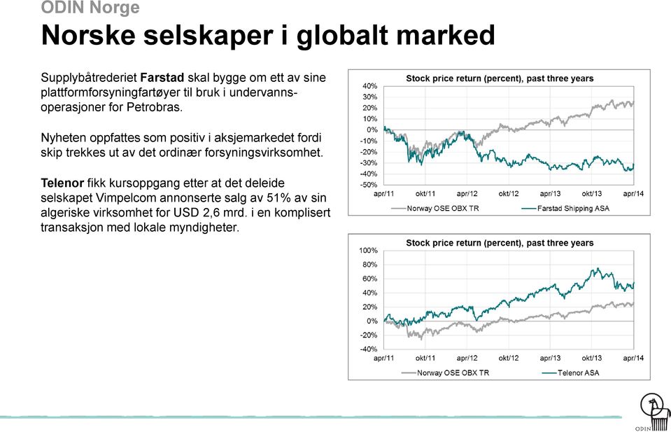 Nyheten oppfattes som positiv i aksjemarkedet fordi skip trekkes ut av det ordinær forsyningsvirksomhet.