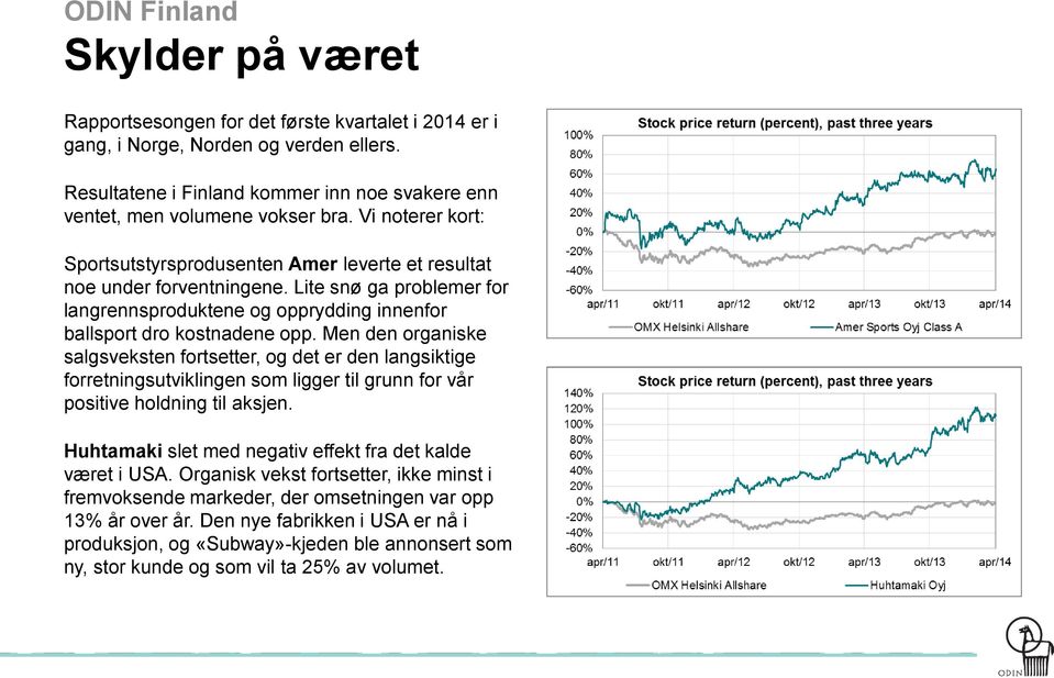 Lite snø ga problemer for langrennsproduktene og opprydding innenfor ballsport dro kostnadene opp.