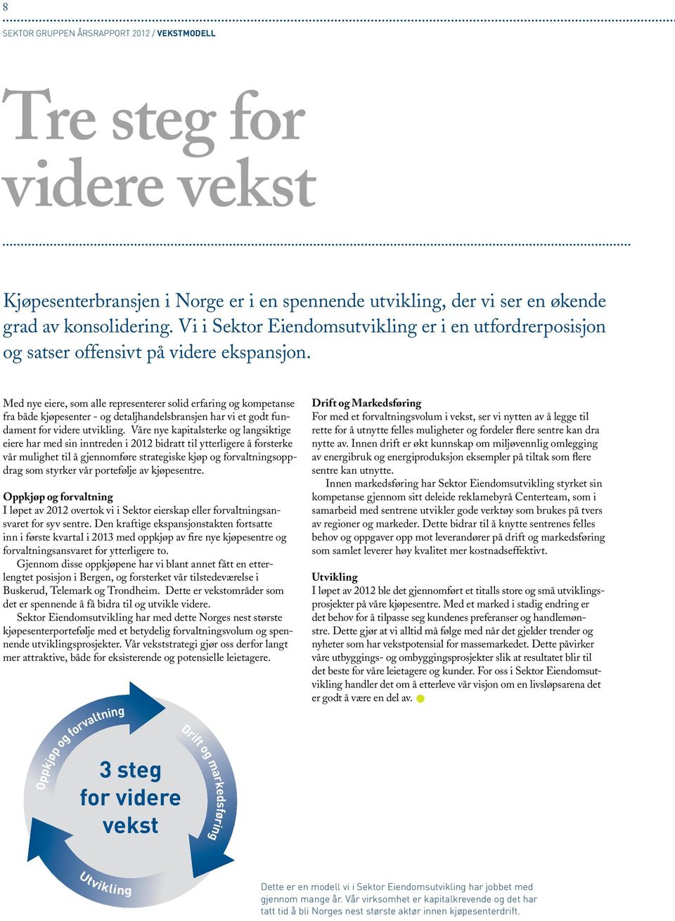 Med nye eiere, som alle representerer solid erfaring og kompetanse fra både kjøpesenter - og detaljhandelsbransjen har vi et godt fundament for videre utvikling.