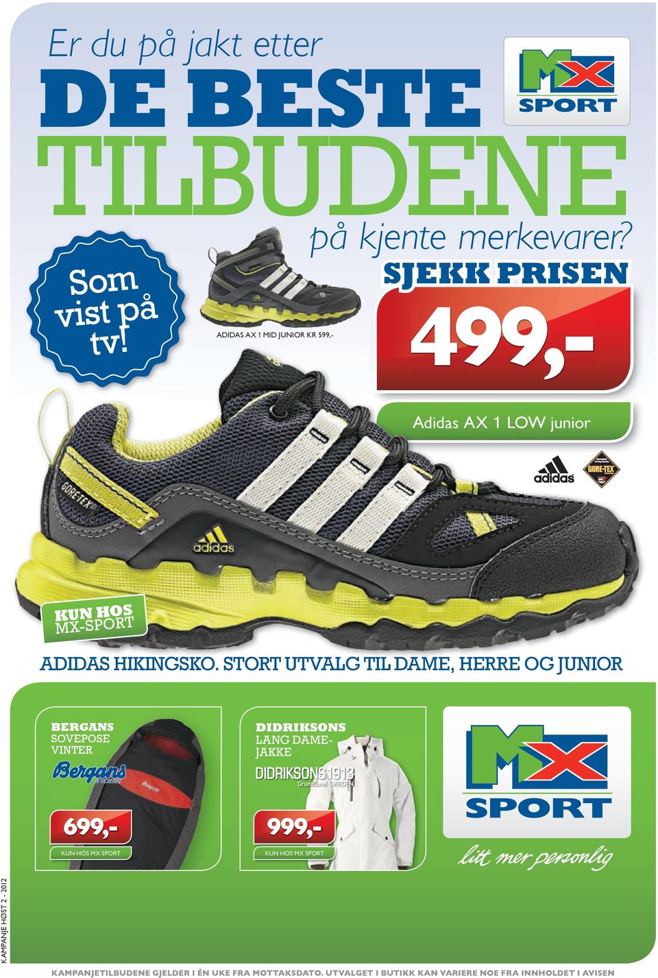 Adidas AX 1 LOW junior KUN HOS MX-SPORT ADIDAS HIKINGSKO.