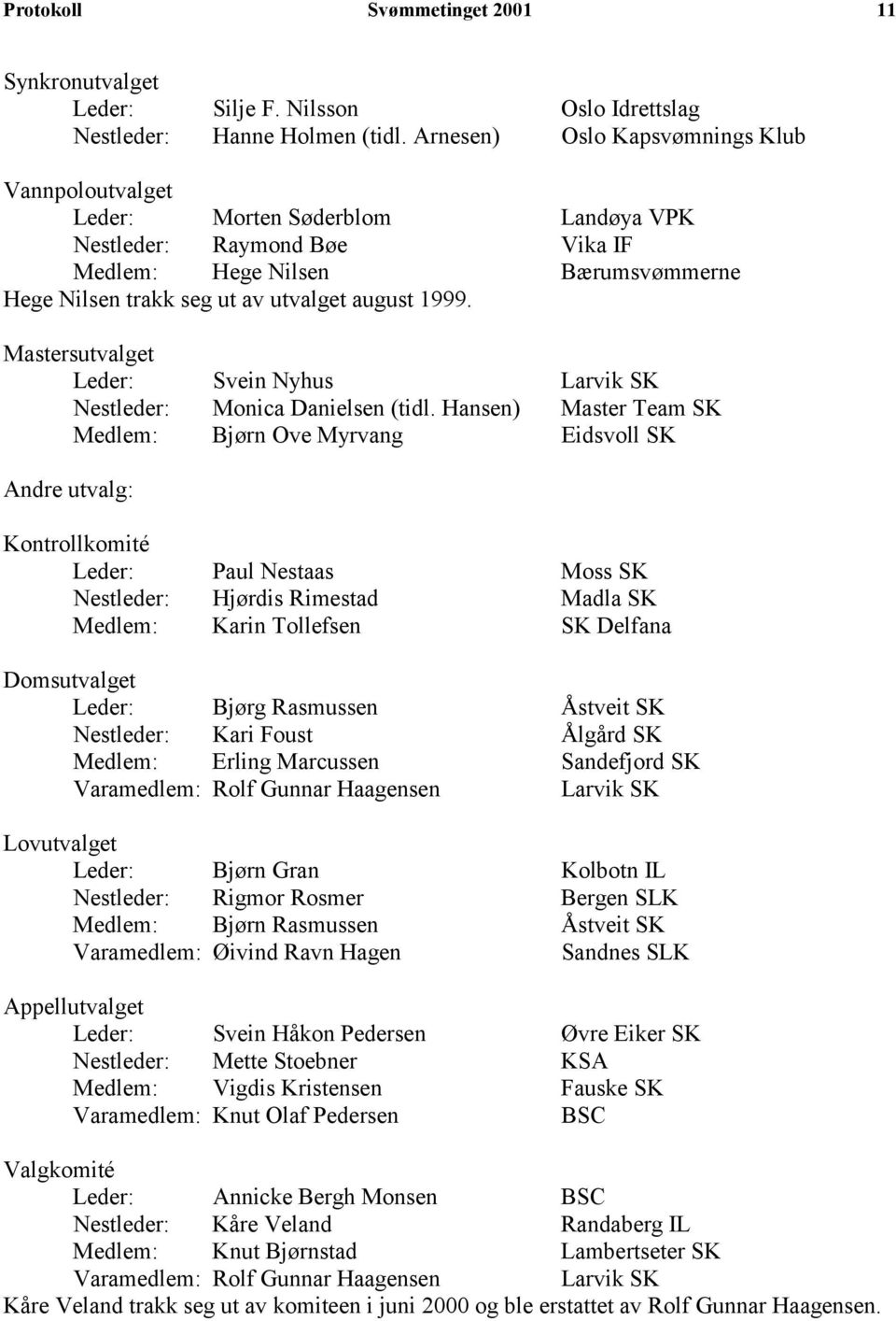 Mastersutvalget Leder: Svein Nyhus Larvik SK Nestleder: Monica Danielsen (tidl.