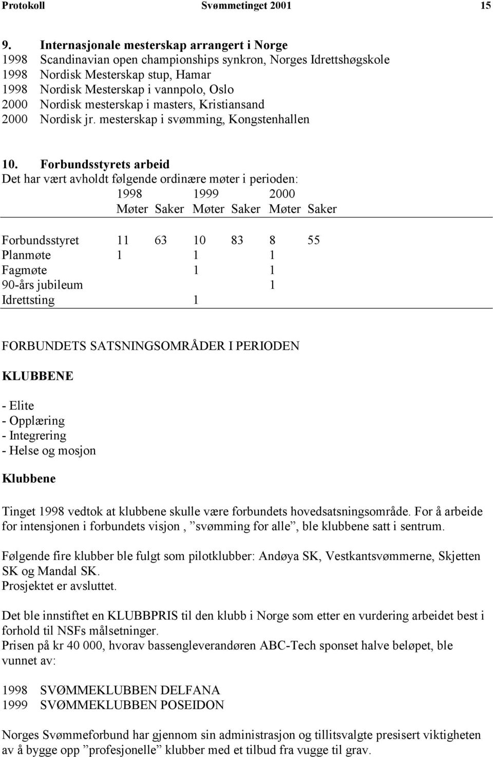 Nordisk mesterskap i masters, Kristiansand 2000 Nordisk jr. mesterskap i svømming, Kongstenhallen 10.