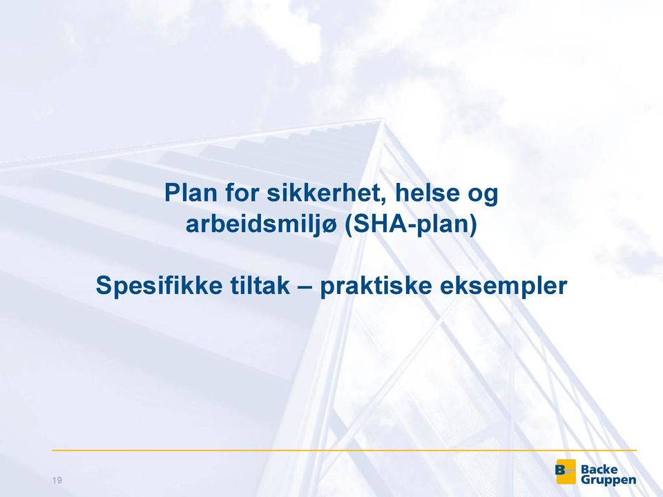 (SHA-plan) Spesifikke