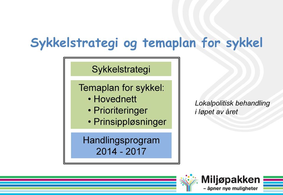 Prioriteringer Prinsippløsninger