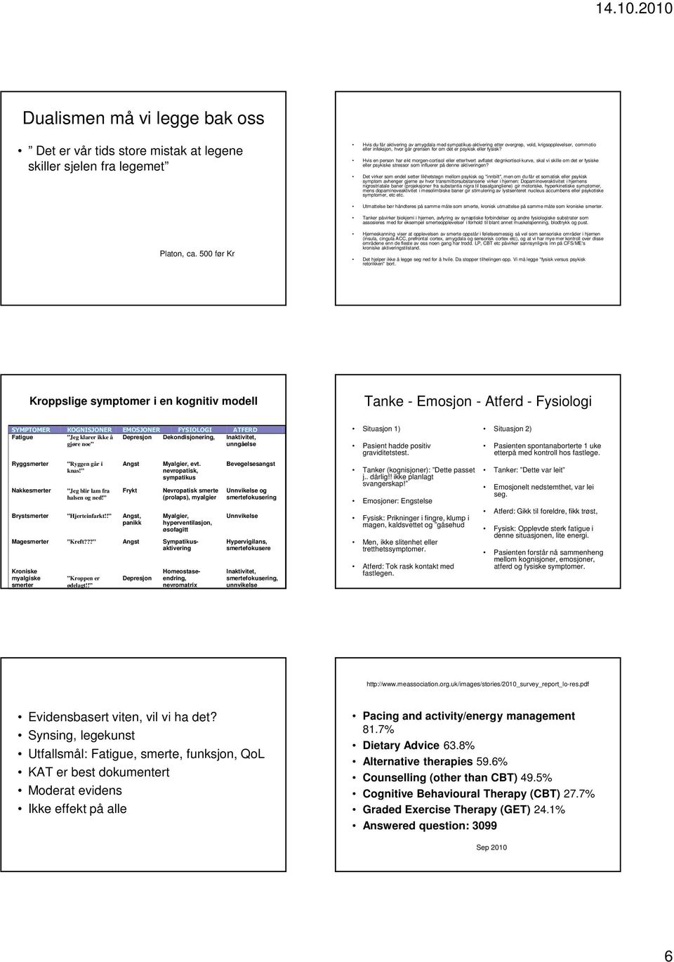 Hvis en person har økt morgen-cortisol eller etterhvert avflatet døgnkortisol-kurve, skal vi skille om det er fysiske eller psykiske stressor som influerer på denne aktiveringen?