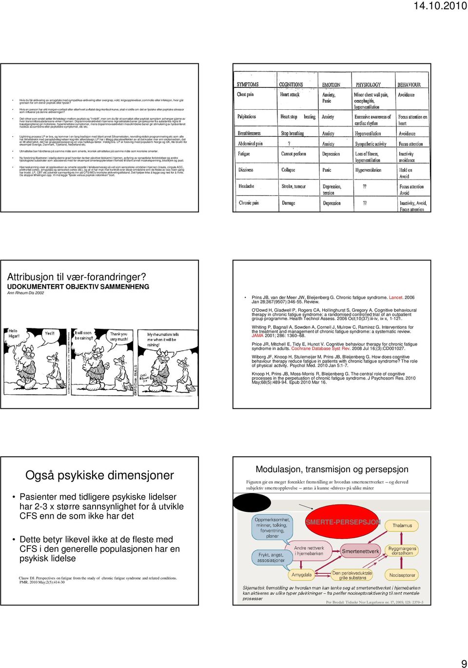 Det virker som endel setter likhetstegn mellom psykisk og "innbilt", men om du får et somatisk eller psykisk symptom avhenger gjerne av hvor transmittorsubstansene virker i hjernen: