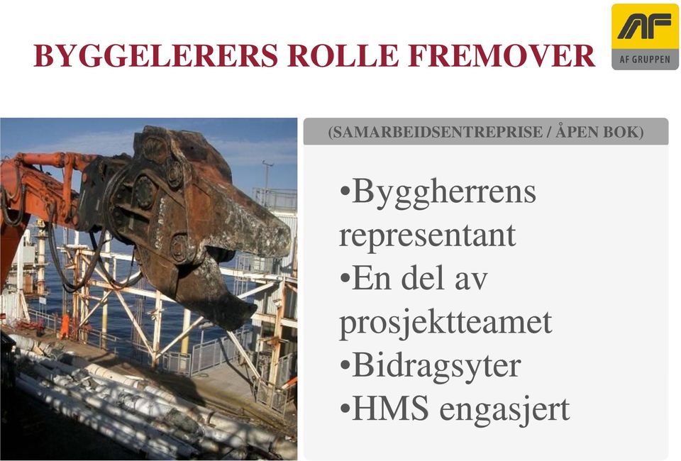 ÅPEN BOK) Byggherrens representant En