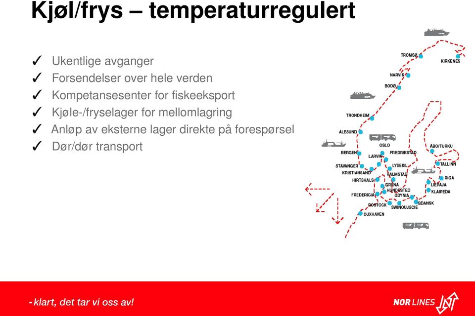 fiskeeksport Kjøle-/fryselager for mellomlagring