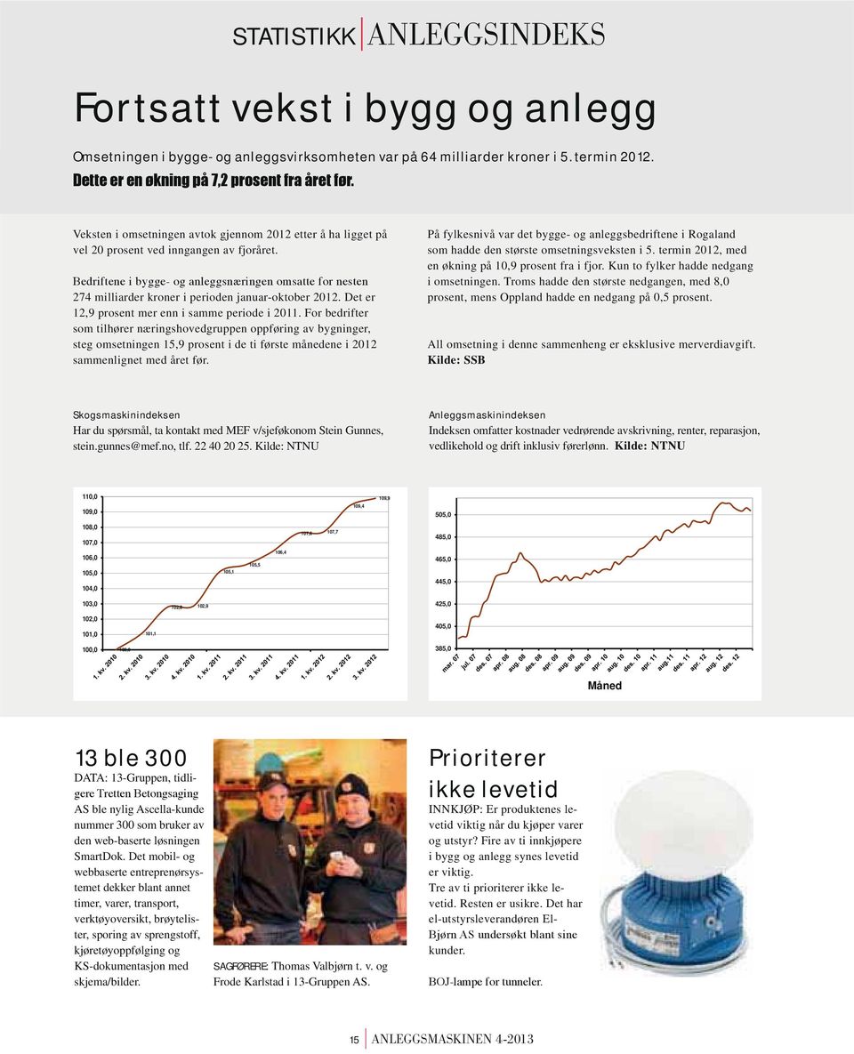 Det er 12,9 prosent mer enn i samme periode i 2011.