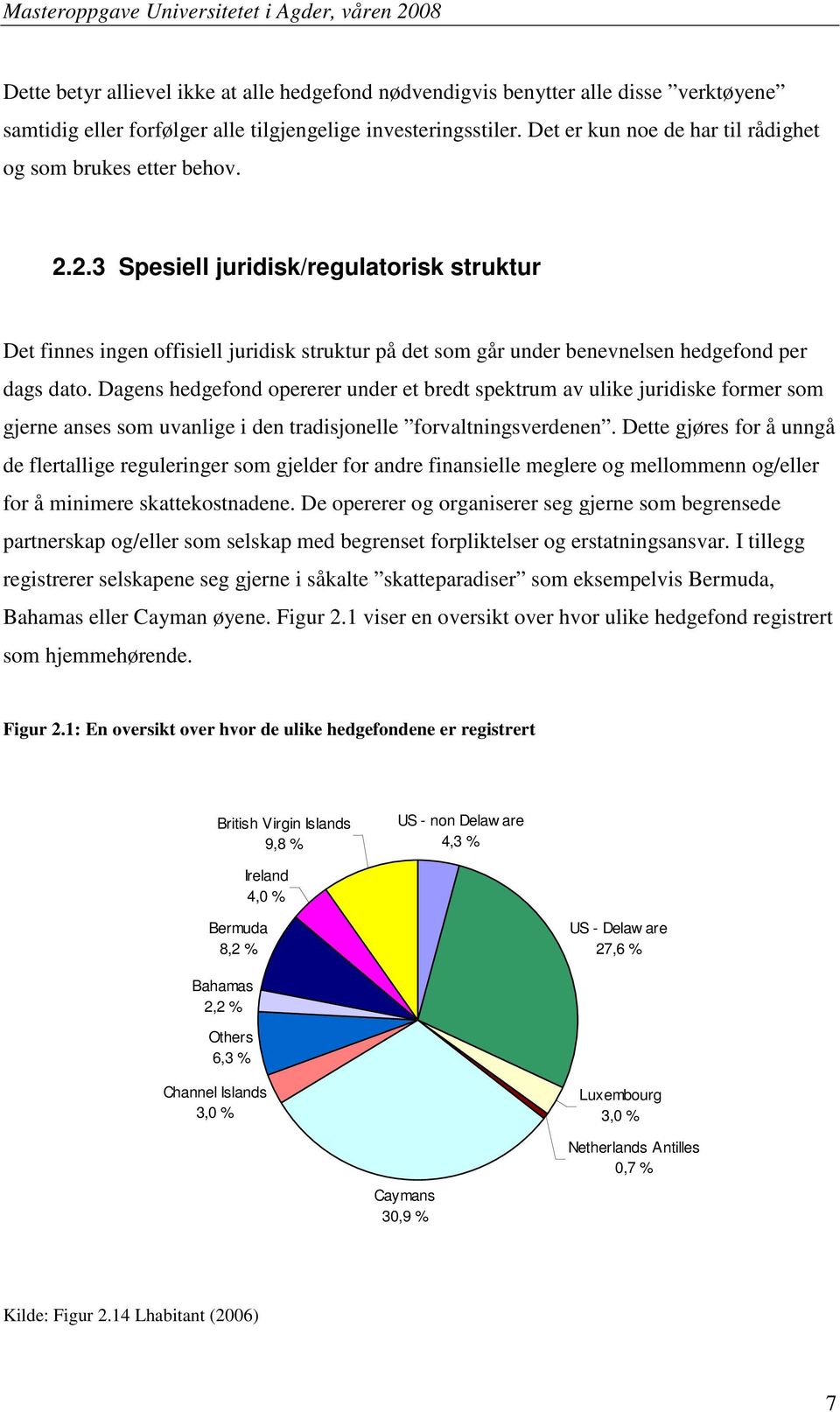 2.3 Spesiell juridisk/regulatorisk struktur Det finnes ingen offisiell juridisk struktur på det som går under benevnelsen hedgefond per dags dato.