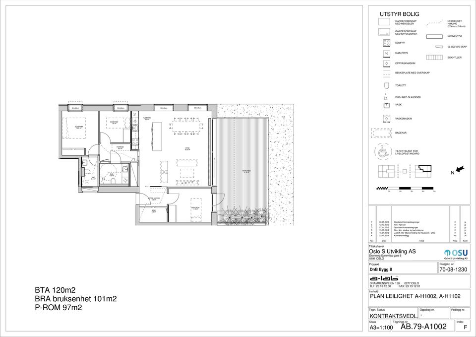 0 m² VASKEMASKIN SOVEROM 12.6 m² BADEKAR FORROM 4.8 m² STUE 36.3 m² TILRETTELAGT FOR LIVSLØPSSTANDARD BAD 3.4 m² BAD 4.6 m² TERRASSE 41.5 m² N 1m 2m 3m 4m 5m ENTRE A-H1002 4.3 m² BOD 3.