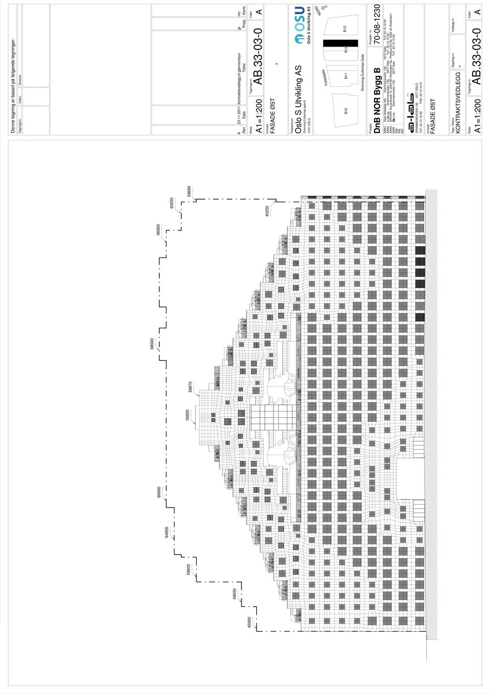 33-03-0, Index A Tiltakshaver Oslo S Utvikling AS Dronning Eufemias gate 8 0191 OSLO B10 B11 B12 B13 Dronning Eufemias Gate Prosjekt DnB NOR Bygg B ARK1 ARK2 : ARK3 : IARK RIB RIE RIV : : : : :