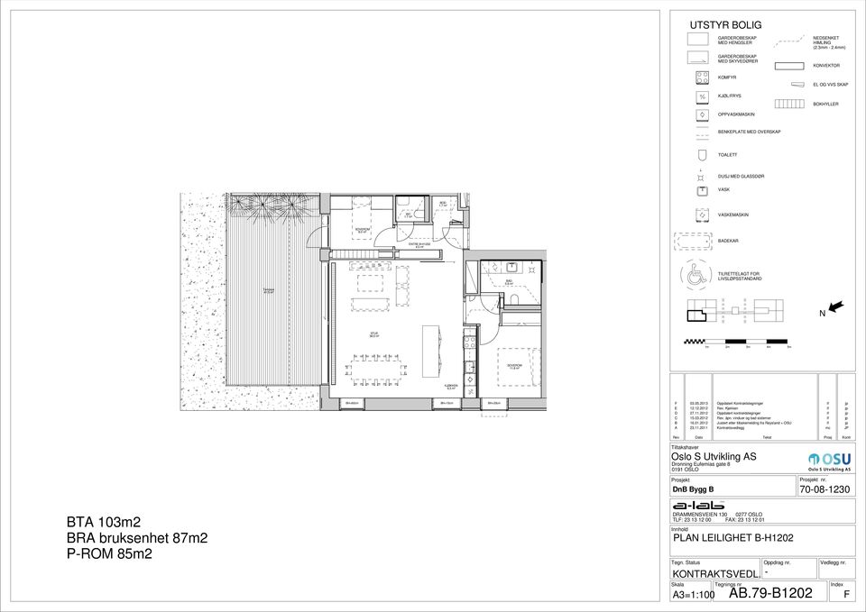 5 m² BADEKAR BAD 5.6 m² TILRETTELAGT FOR LIVSLØPSSTANDARD Terrasse 41.5 m² N STUE 36.5 m² 1m 2m 3m 4m 5m SOVEROM 11.8 m² KJØKKEN 9.3 m² BH=60cm BH=15cm BH=20cm F 03.05.