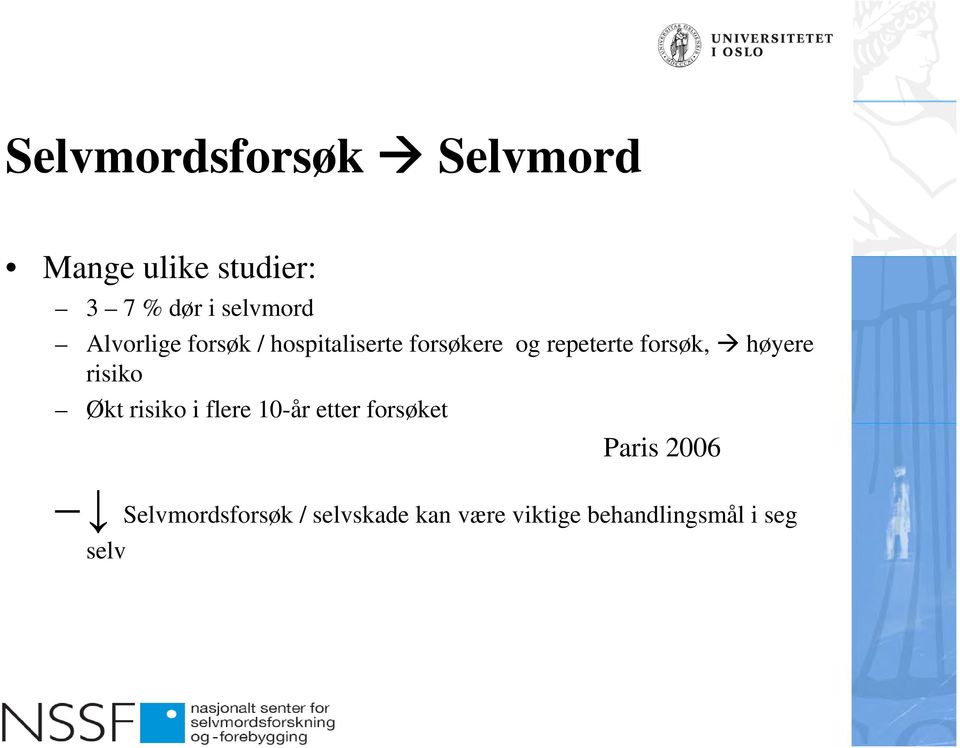 høyere risiko Økt risiko i flere 10-år etter forsøket Paris 2006