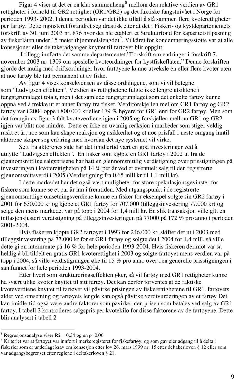 juni 2003 nr. 876 hvor det ble etablert et Strukturfond for kapasitetstilpasning av fiskeflåten under 15 meter (hjemmelslengde) 9.