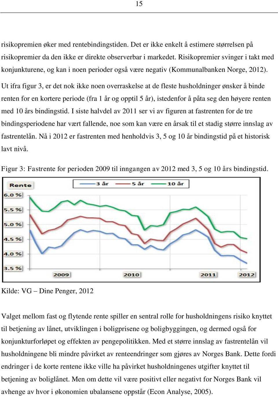 Ut ifra figur 3, er det nok ikke noen overraskelse at de fleste husholdninger ønsker å binde renten for en kortere periode (fra 1 år og opptil 5 år), istedenfor å påta seg den høyere renten med 10