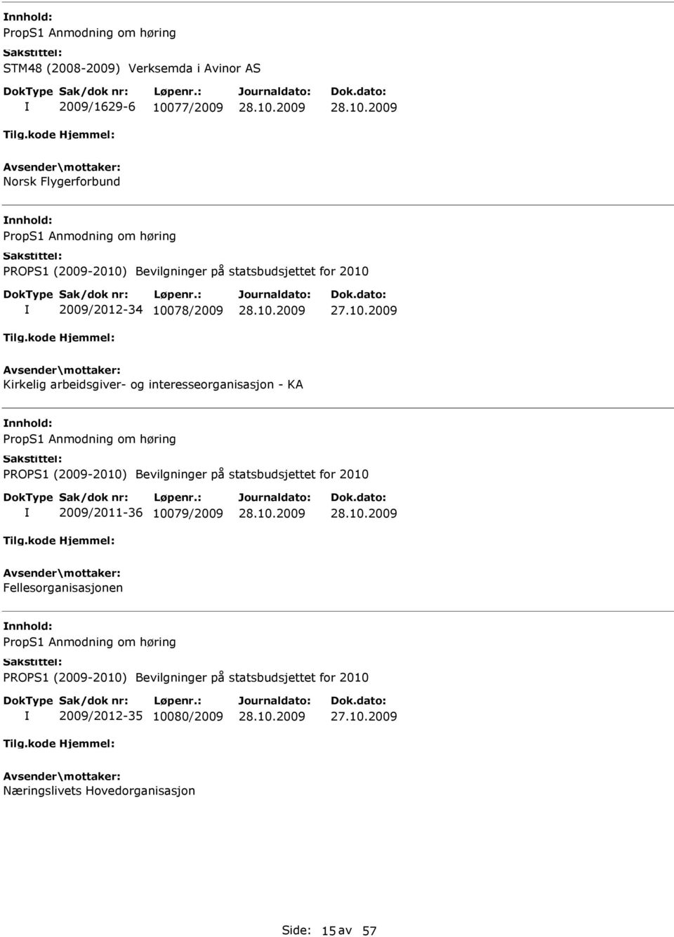 interesseorganisasjon - KA nnhold: 2009/2011-36 10079/2009