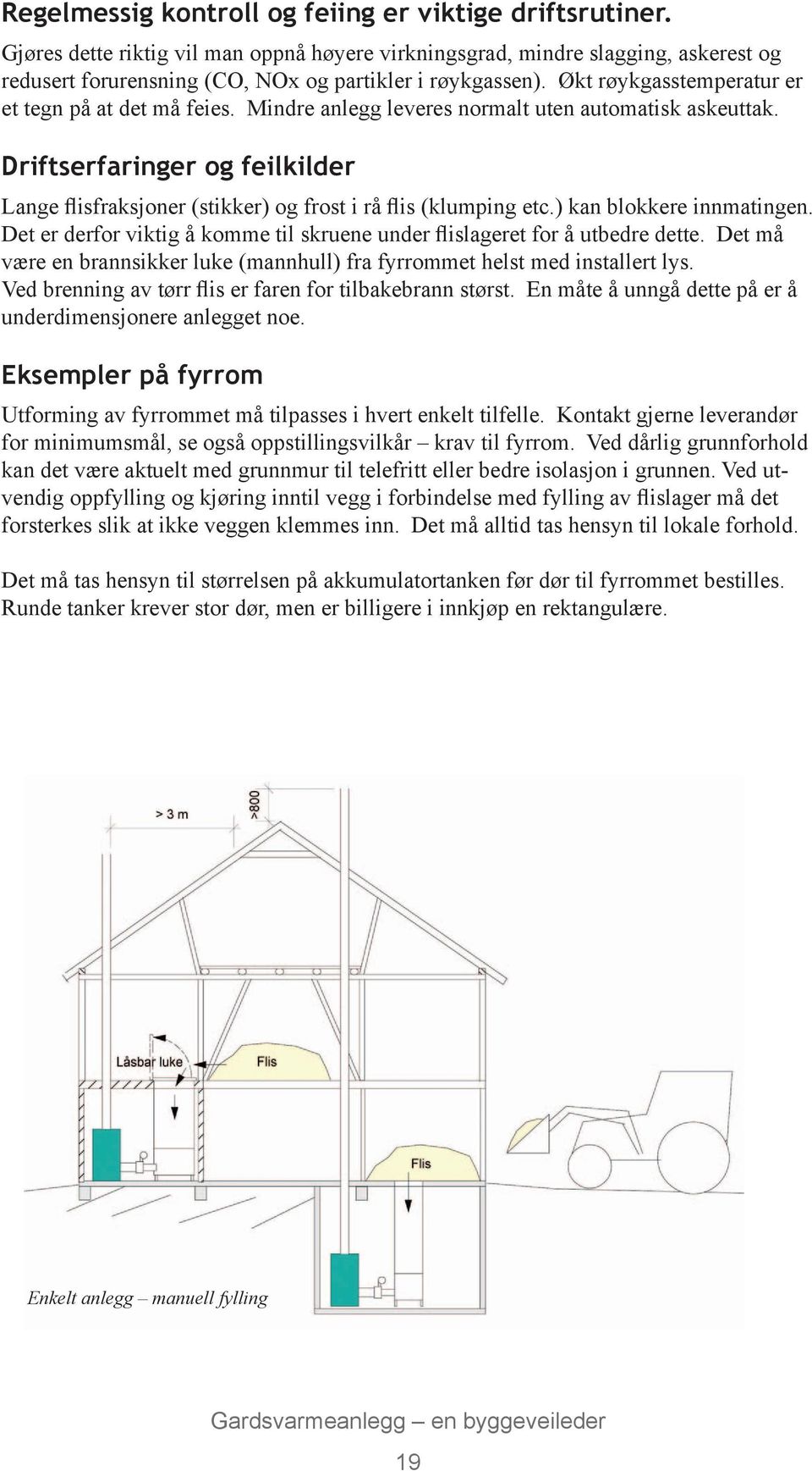 Driftserfaringer og feilkilder Lange flisfraksjoner (stikker) og frost i rå flis (klumping etc.) kan blokkere innmatingen.