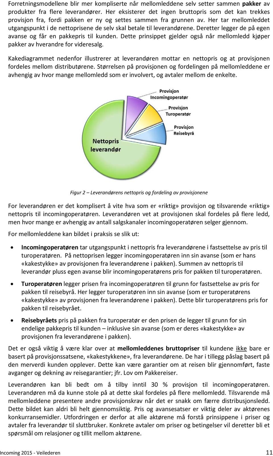 Her tar mellomleddet utgangspunkt i de nettoprisene de selv skal betale til leverandørene. Deretter legger de på egen avanse og får en pakkepris til kunden.