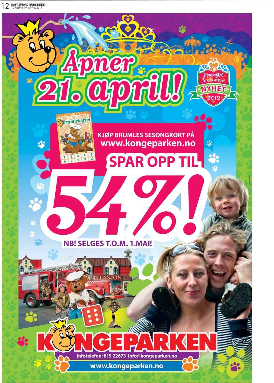 no SPAR OPP TIL NB! SELGES S T.O.M.. 1.MAI!