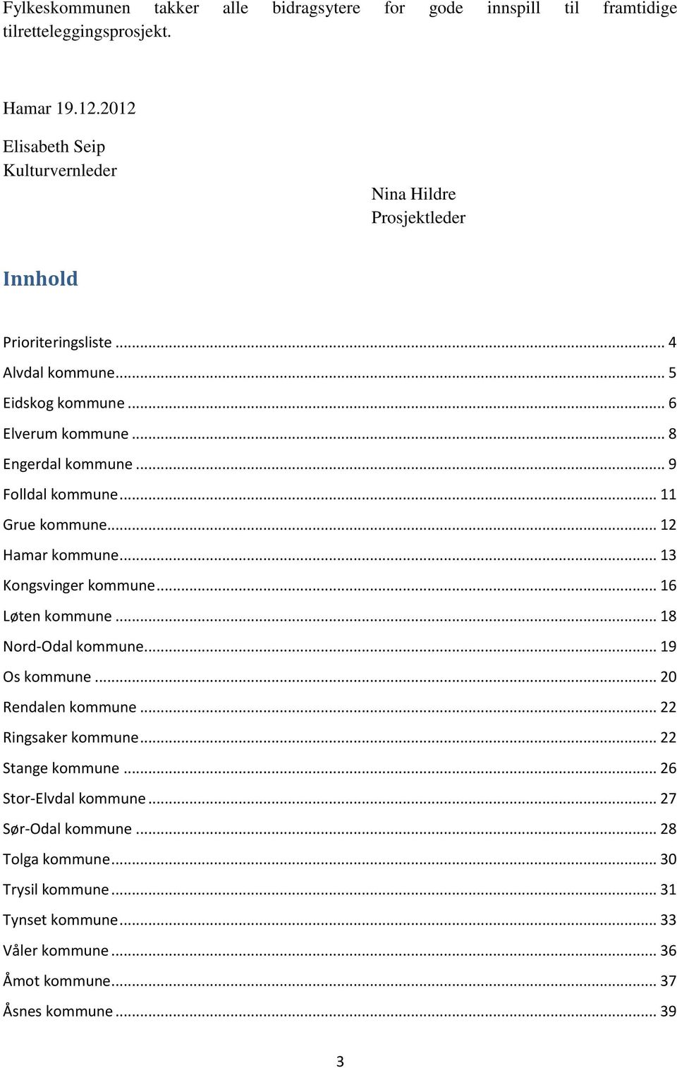 .. 8 Engerdal kommune... 9 Folldal kommune... 11 Grue kommune... 12 Hamar kommune... 13 Kongsvinger kommune... 16 Løten kommune... 18 Nord-Odal kommune... 19 Os kommune.