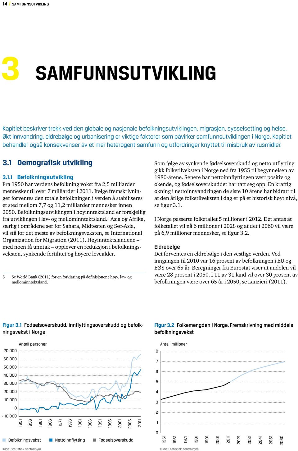 Kapitlet behandler også konsekvenser av et mer heterogent samfunn og utfordringer knyttet til misbruk av rusmidler. 3.1 