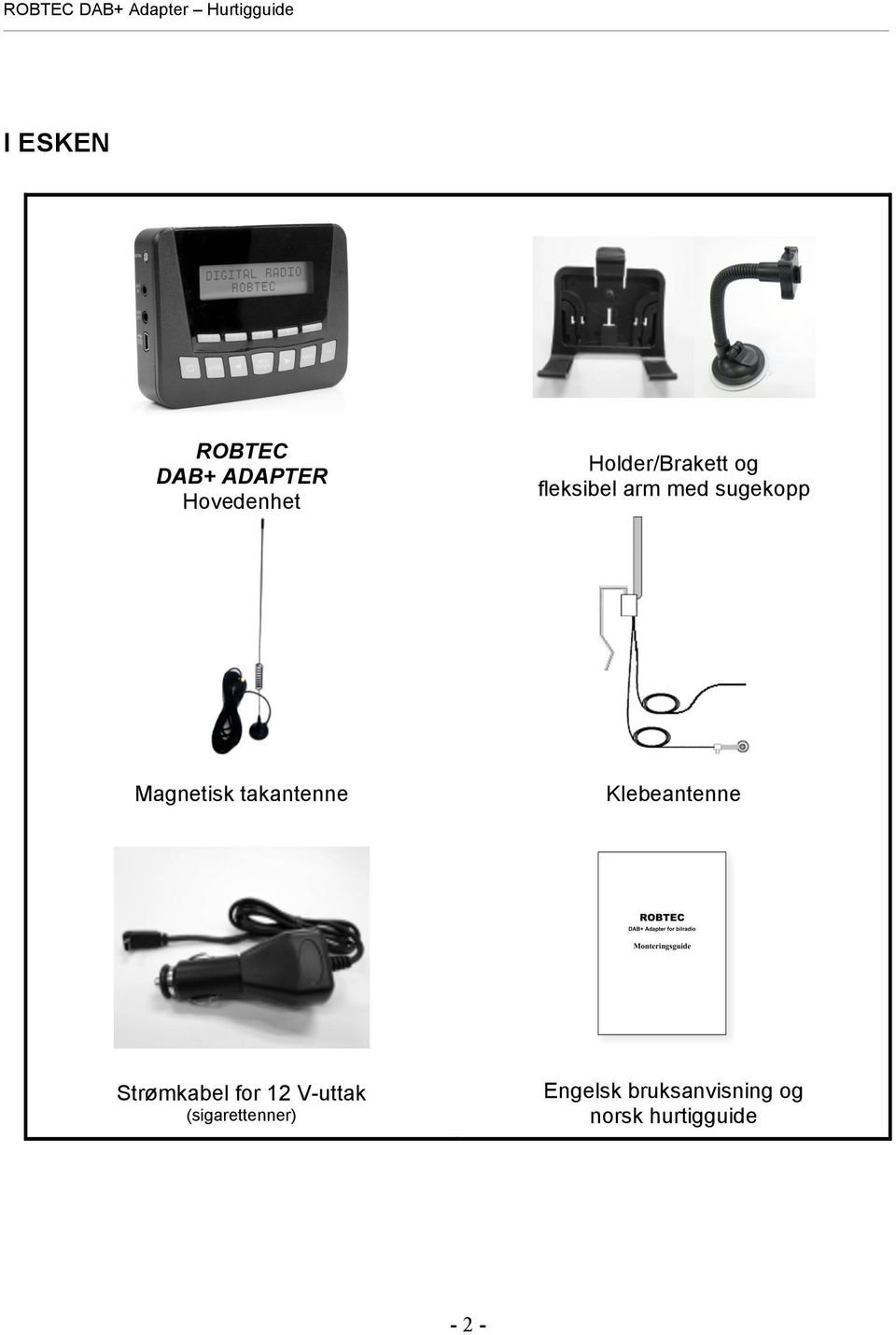 Magnetisk takantenne Klebeantenne Strømkabel for 12