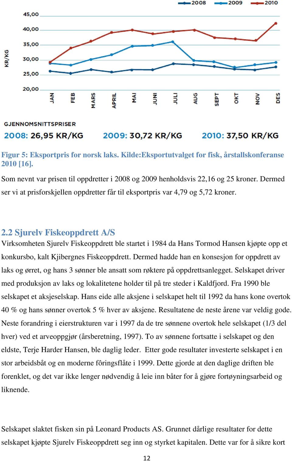 2 Sjurelv Fiskeoppdrett A/S Virksomheten Sjurelv Fiskeoppdrett ble startet i 1984 da Hans Tormod Hansen kjøpte opp et konkursbo, kalt Kjibergnes Fiskeoppdrett.