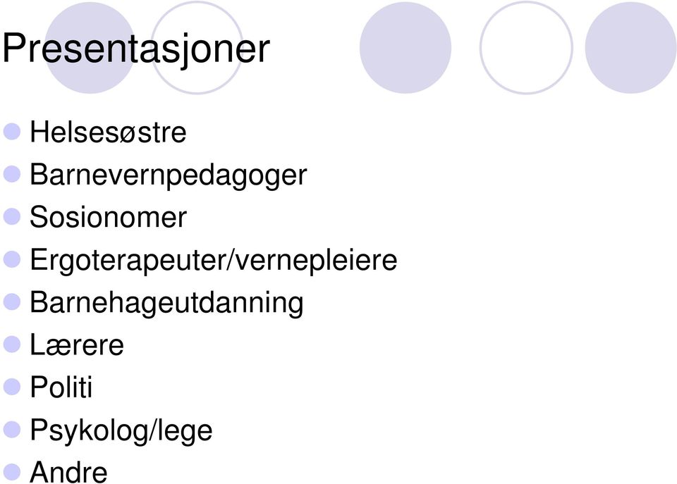 Ergoterapeuter/vernepleiere