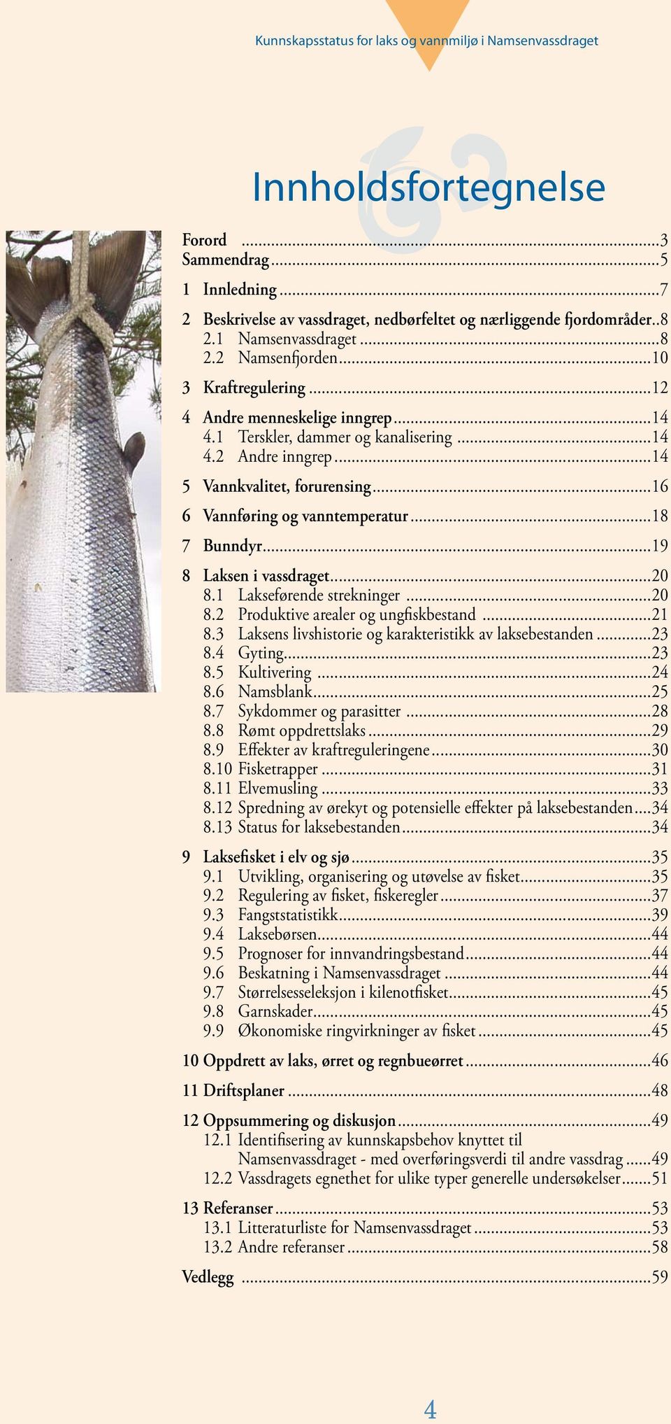 ..19 8 Laksen i vassdraget...20 8.1 Lakseførende strekninger...20 8.2 Produktive arealer og ungfiskbestand...21 8.3 Laksens livshistorie og karakteristikk av laksebestanden...23 8.4 Gyting...23 8.5 Kultivering.