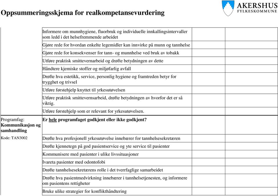 service, personlig hygiene og framtreden betyr for trygghet og trivsel Utføre førstehjelp knyttet til yrkesutøvelsen Utføre praktisk smittevernsarbeid, drøfte betydningen av hvorfor det er så viktig.