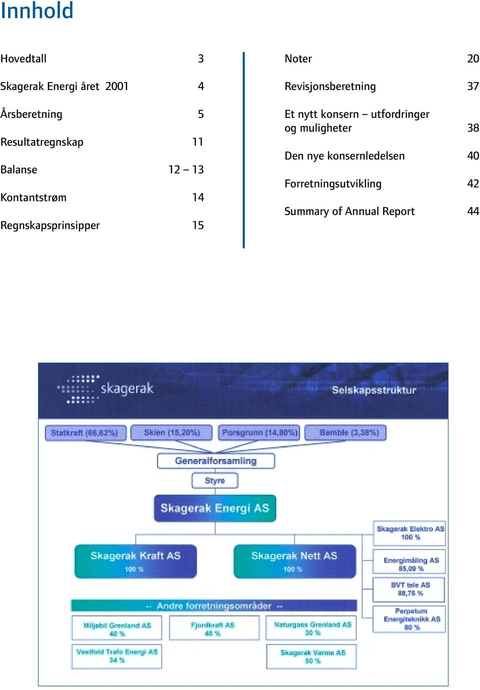 Noter 20 Revisjonsberetning 37 Et nytt konsern utfordringer og