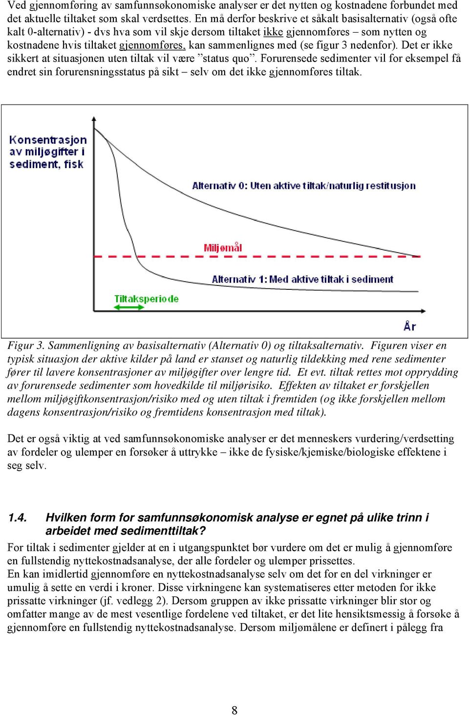 sammenlignes med (se figur 3 nedenfor). Det er ikke sikkert at situasjonen uten tiltak vil være status quo.