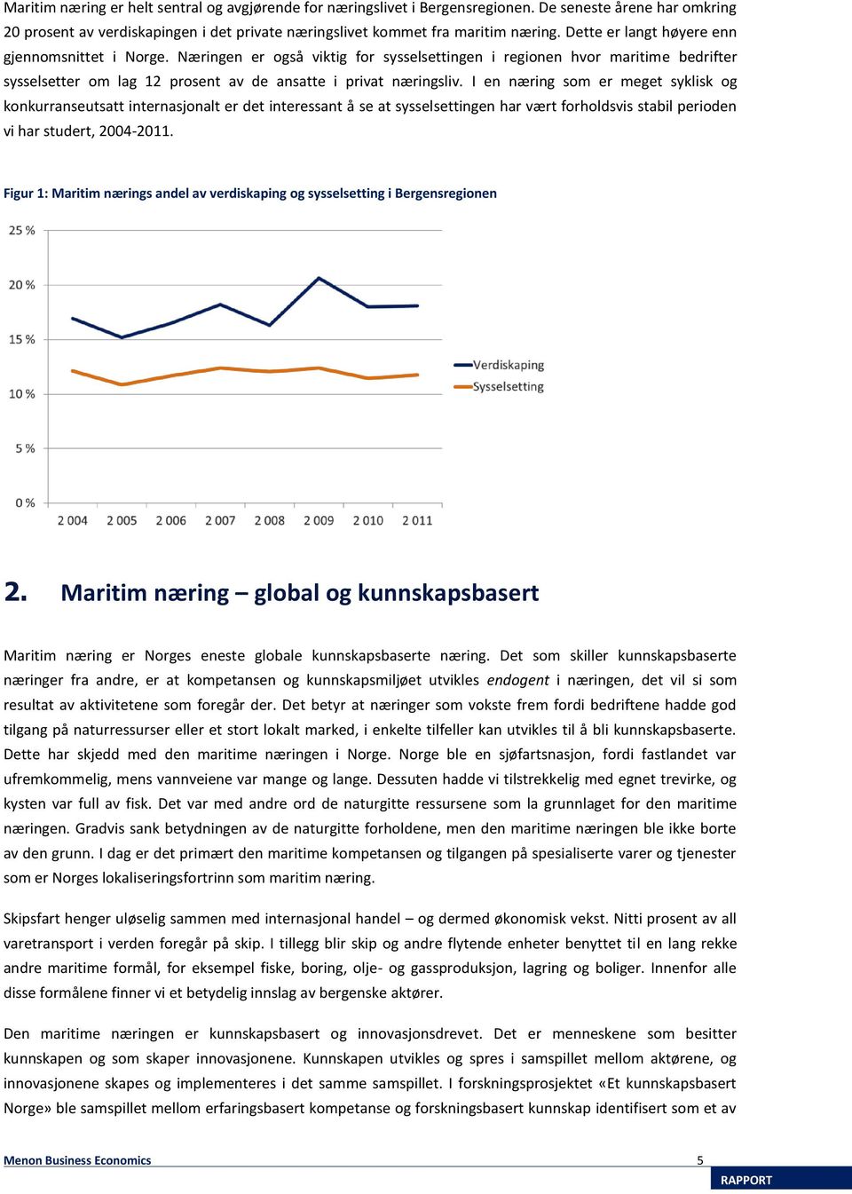 I en næring som er meget syklisk og konkurranseutsatt internasjonalt er det interessant å se at sysselsettingen har vært forholdsvis stabil perioden vi har studert, 2004-2011.