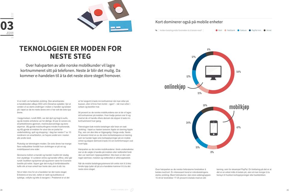 Da kommer e-handelen til å ta det neste store steget fremover. 12% 54% onlinekjøp 11% Vi er midt i en fantastisk utvikling.