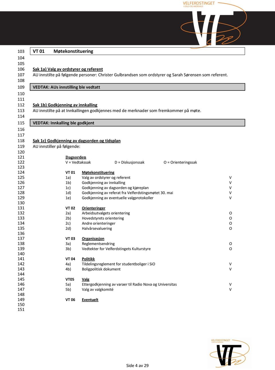 VEDTAK: AUs innstilling ble vedtatt Sak 1b) Godkjenning av innkalling AU innstilte på at Innkallingen godkjennes med de merknader som fremkommer på møte.