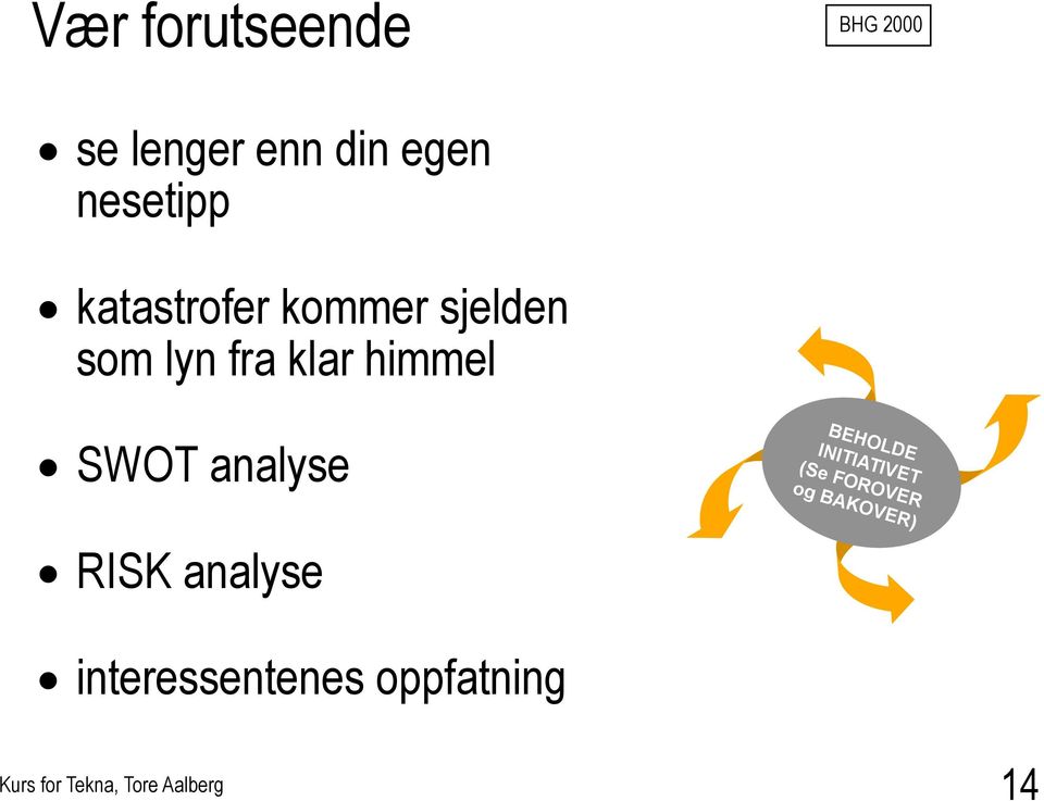 klar himmel SWOT analyse BEHOLDE INITIATIVET (Se