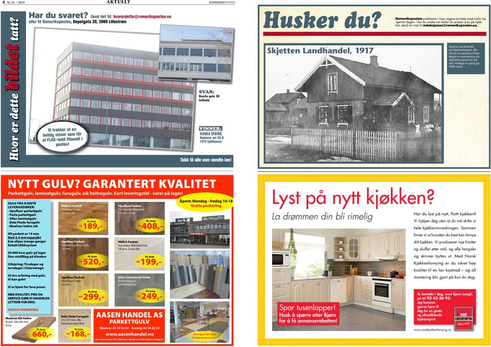 GARANTERT KVALITET Parkettgulv, laminatgulv, furugulv, eik heltregulv. Kort leveringstid - varer på lager!