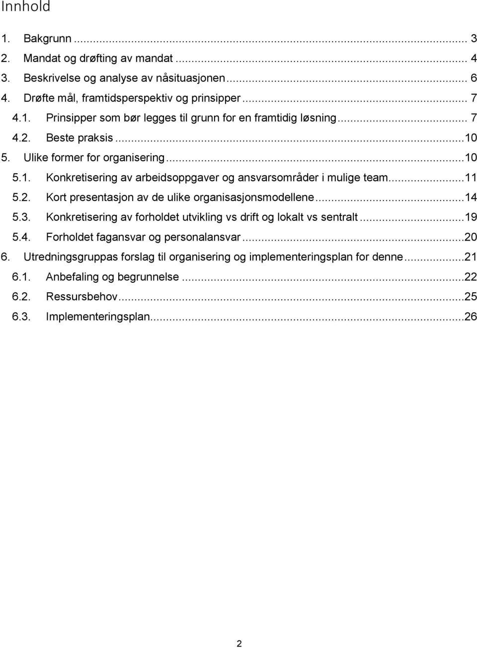 ..14 5.3. Konkretisering av forholdet utvikling vs drift og lokalt vs sentralt...19 5.4. Forholdet fagansvar og personalansvar...20 6.