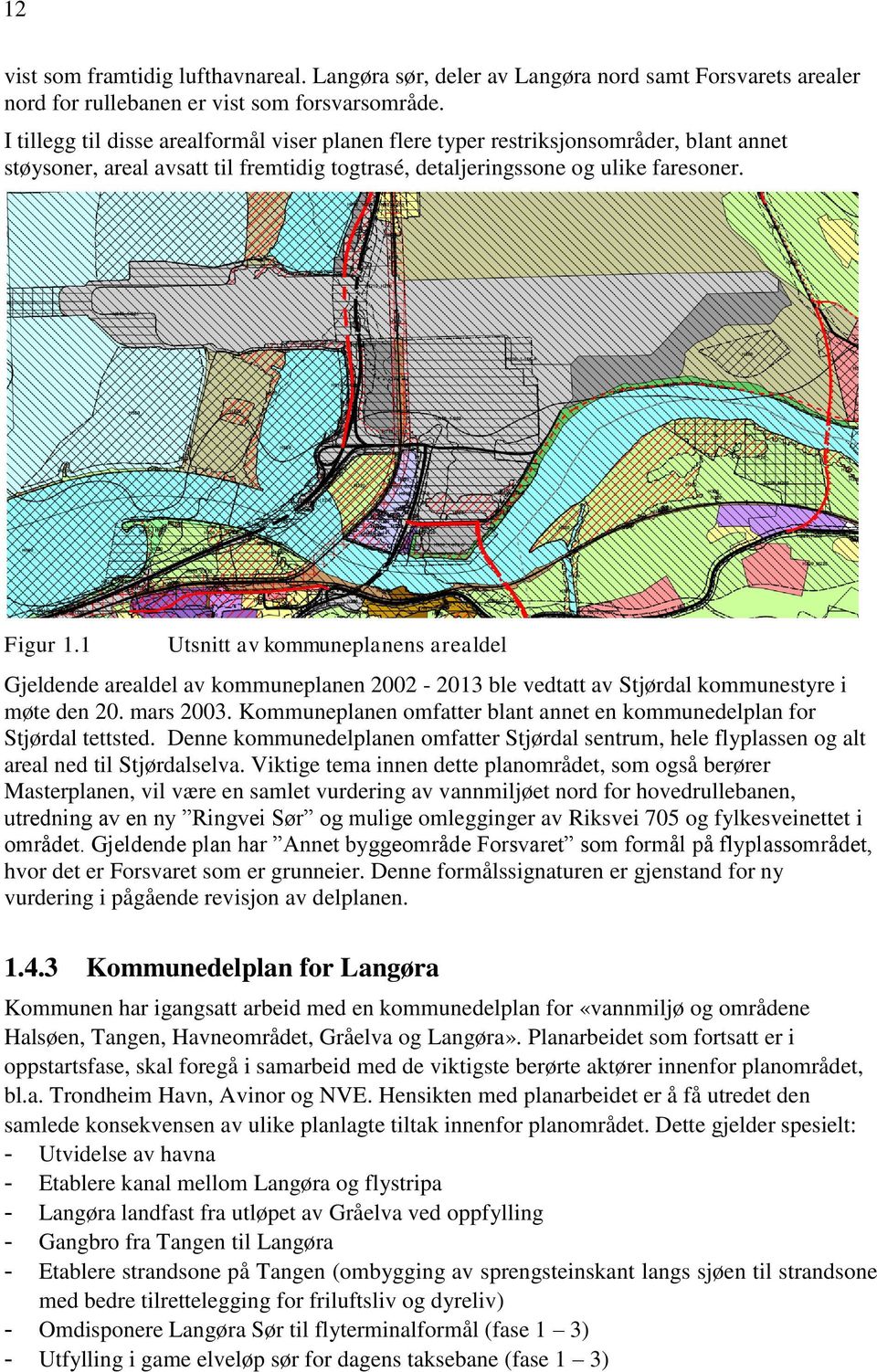 1 Utsnitt av kommuneplanens arealdel Gjeldende arealdel av kommuneplanen 2002-2013 ble vedtatt av Stjørdal kommunestyre i møte den 20. mars 2003.